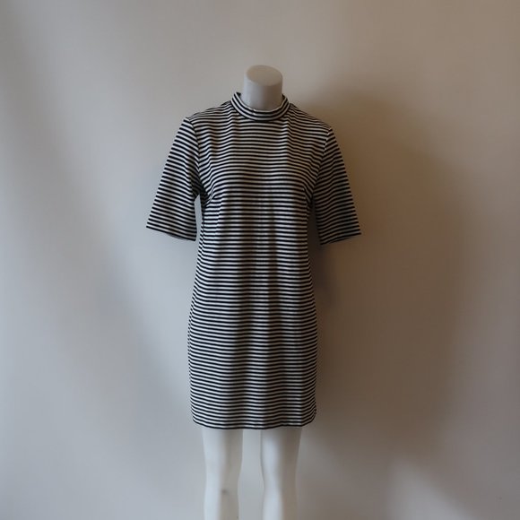 CLUB MONACO STRIPED SHORT SLEEVE SHIFT DRESS 8 * - Picture 6 of 12